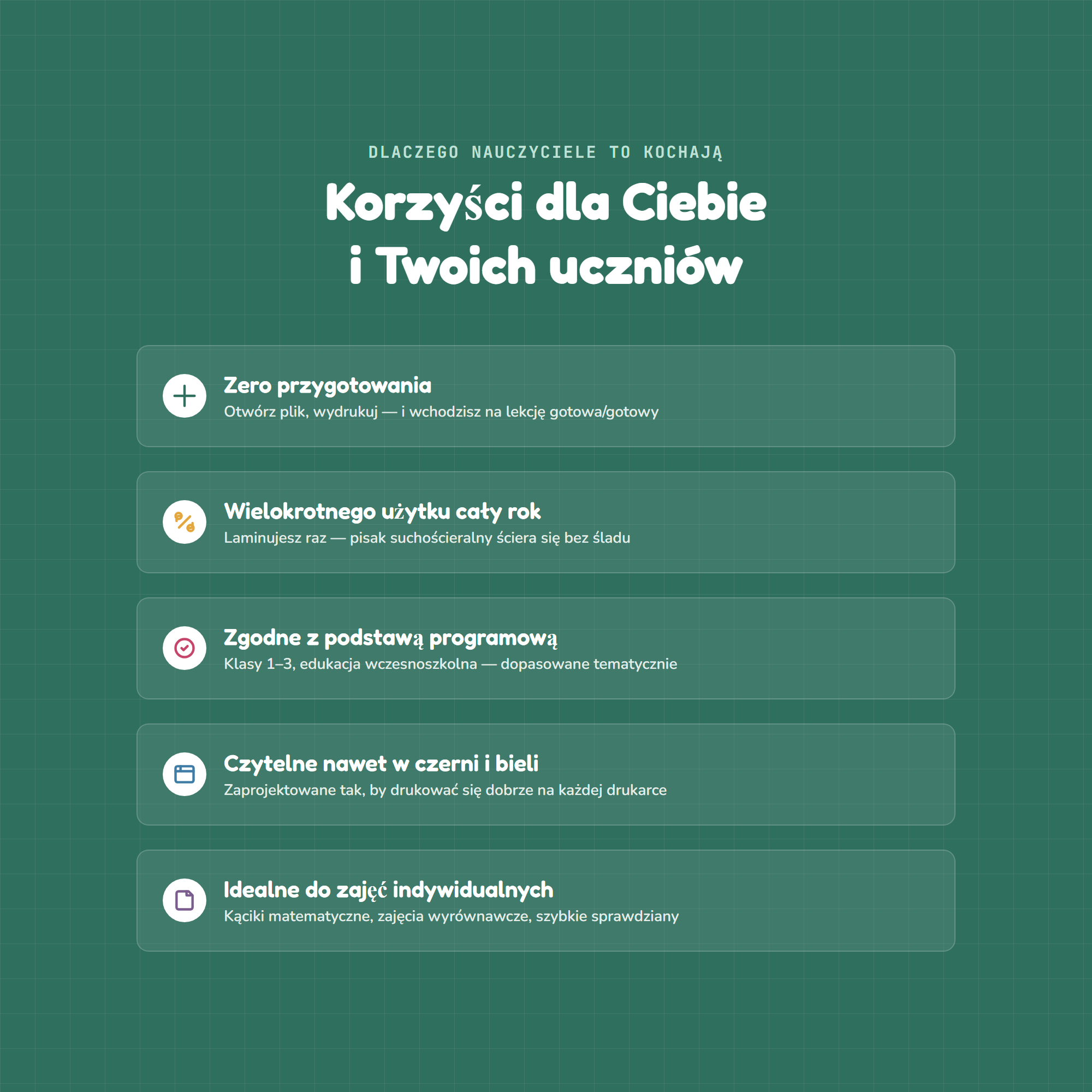 Korzysci dla nauczyciela i uczniow